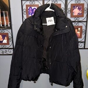 Zara Quilted Black Jacket